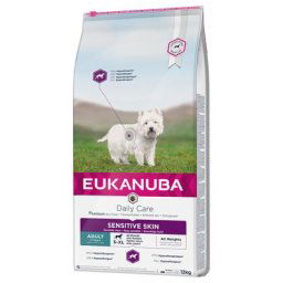 2x12kg Eukanuba Breed et Daily Care Adult Sensitive Skin - Croquettes pour chien