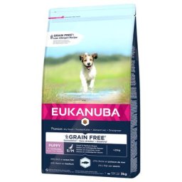 3kg Grain Free Puppy Small / Medium Breed saumon Eukanuba - Croquettes pour chien