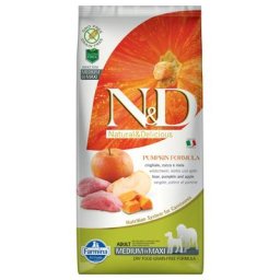 12kg Farmina N&D Adult Medium & Maxi potiron, sanglier, pomme - Croquettes pour chien
