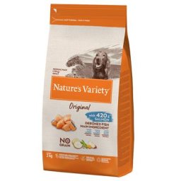2x2kg Nature's Variety Original No Grain Medium Adult saumon - Croquettes pour chien