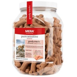 600g Goody Snacks saumon, riz pure sensitive snacks MERA pour chien -Friandises pour chien