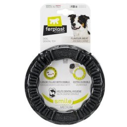 Anneau à mâcher Ferplast Smile, noir pour chien - taille M : 16 cm de diamètre x H 3,2 cm