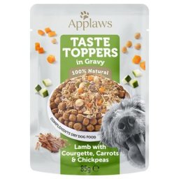 12x85g Applaws Taste Toppers en sauce agneau, carottes, courgettes - Pâtée pour chien