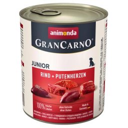 12x800g Original Junior bœuf, cœurs de dinde Animonda GranCarno - Pâtée pour chien