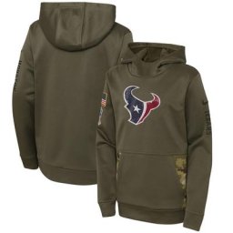 Houston Texans Nike 2022 Salute To Service Therma Performance Pullover Hoodie - Camouflage - Junior