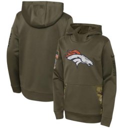 Denver Broncos Nike 2022 Salute To Service Therma Performance Pullover Hoodie - Camo - Junior