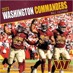 Calendrier mural Washington Commanders 2023 - 12 x 12 pouces