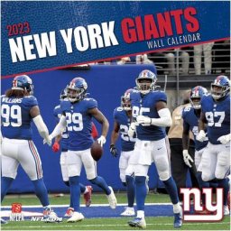 Calendrier mural 2023 des Giants de New York - 12 x 12 pouces