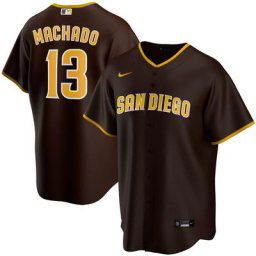 Maillot Homme Nike Manny Machado Marron San Diego Padres Alternate Replica Player