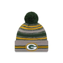 Green Bay Packers New Era Cold Weather Sports Knit - Noir et blanc