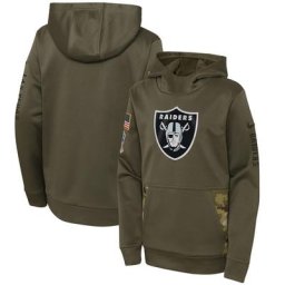 Las Vegas Raiders Nike 2022 Salute To Service Therma Performance Pullover Hoodie - Camouflage - Junior