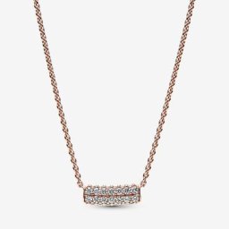 Collier Barre Double Rang Pavée Timeless