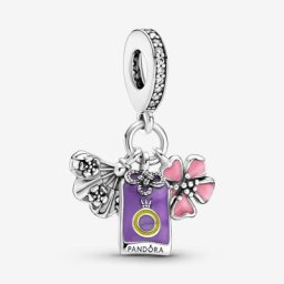 Charm Pendant Japonais Sakura, Omamori&Éventail
