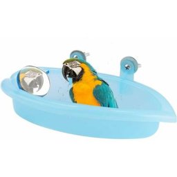 Baignoire Perroquet Boîte de Douche de Bain d'oiseaux avec Miroir Baignoire Suspendue Jouet