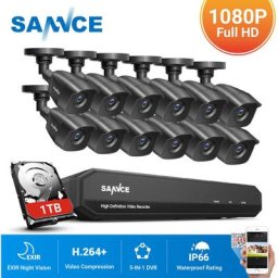 Annke - sannce Système de caméra de sécurité dvr 16 canaux 5 en 1 1080p avec caméras de
