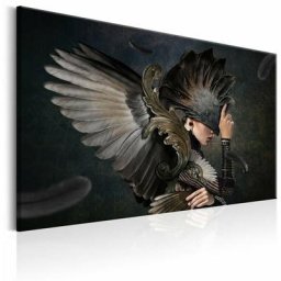 Tableau guerrier des ténèbres - 60 x 40 cm - Noir et Bronze