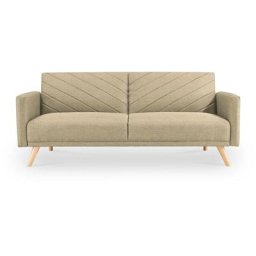 Canapé 3 places convertible scandinave en tissu beige balder - beige
