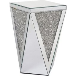 Beliani - Table d'Appoint Argentée en Verre et mdf 51 x 30 x 30 cm Finition Miroir Luxey - Argenté
