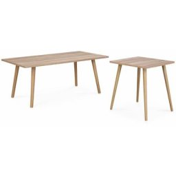 Alice's Garden - Tables basses en décor bois 110x59x45.5cm - Scandi - 2 tables - Bois