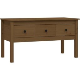 Table basse Marron miel 102x49x55 cm Bois massif de pin Vidaxl marron miel