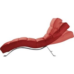 Chaise longue réglable multipositions, en cuir de luxe italien, sweet, rouge - Rouge