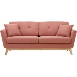 Canapé scandinave 3 places et 2 coussins écureuil HOGA - Ecureuil