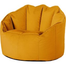 Pouf Fauteuil en Velours Sirena, Poufs de Salon pour Adultes, Jaune Ocre - Jaune Ocre - Icon