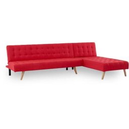 Canapé scandinave convertible modulable avec l'angle réversible en tissu rouge finn - rouge