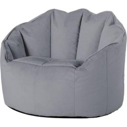 Pouf Fauteuil en Velours Sirena, Poufs de Salon pour Adultes, Gris Anthracite - Gris Anthracite