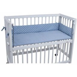 Doublure pour berceau maxi Boxspring Bleu clair Couronnes Tissi Bleu clair