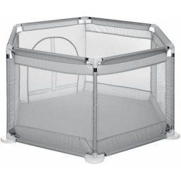 Barrière de parc pour bébé à 6 panneaux Centre d'activités pour enfants Gris - Fantablau