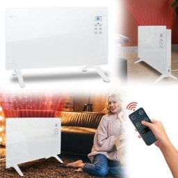 Aufun - Smart Chauffage électrique, Radiateur electrique en verre 2 niveaux de chaleur 1000 et 2000