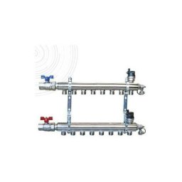 Ayor - Kit Collecteur Radiateur Prémonté somatherm en Laiton Chromé 8 Circuits Mâle 3/4 ek