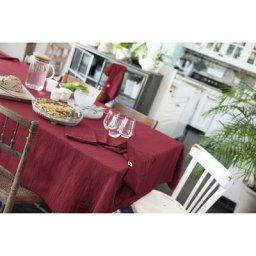 Nappe rectangle 150 x 350 cm Gaze de coton Lie de vin - Bordeaux