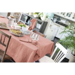 Nappe rectangle 150 x 350 cm Gaze de coton Rose pêche - Rose