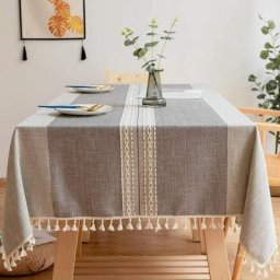 1 pice Nappe Rectangulaire Anti Tache Lavable Nappe de Table Coton Lin Nappe Brod Gland Nappes