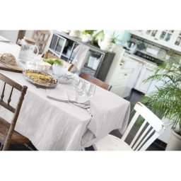 Nappe rectangle 150 x 350 cm Gaze de coton Gris clair - Gris