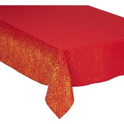 Nappe en coton et polyester Rouge Imprimé Léopard Argenté 140 x 240 cm - Rouge / doré - Feeric