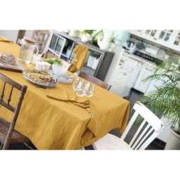 Nappe rectangle 150 x 350 cm Gaze de coton Safran - Jaune