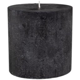 Atmosphera - Bougie rustique ronde noir D10 créateur d'intérieur - Noir