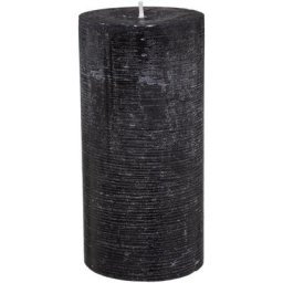 Atmosphera - Bougie rustique cylindrique noir H14 créateur d'intérieur - Noir