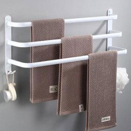Porte-serviette Salle de Bain,Barres Porte Serviettes Mural blanc