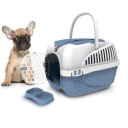 Bama Pet - Cage de transport Tour bleu taille xs 33 x 52 x 34 cm pour chat ou chien. Bleu