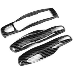 3 pièces/ensemble en Fiber de carbone Style clé de voiture revêtement d'habillage adapté pour