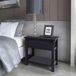 Lot de 2 Tables de nuit - Moderne Table de chevet 2 pcs Bois Noir FR85670