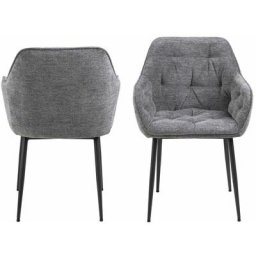 Chaise et fauteuil de table Bobochic xs - Lot de 2 fauteuils de table bea tissu Gris - Gris