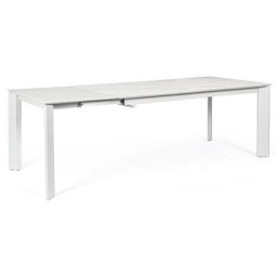 Table extensible blanche en céramique et acier Kerry 160/220 cm