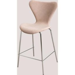 Taburete Alto et Tela De Style Sklum Nu brun pâle ↑66 cm Gris Chromé - Nu brun pâle ↑66 cm Gris