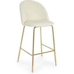 Tabouret de bar en velours et pieds en acier Cam - Lot de 2