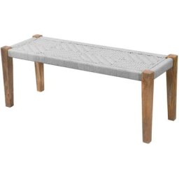 Banc en bois et corde tressée - Ibiza - Blanc